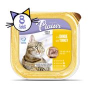 Plaisir Hindi Etli 8x100 gr Pate Yetişkin Yaş Kedi Maması
