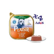 Plaisir Pate 150 gr Tavuk Etli 4 Adet Yaş Köpek Maması