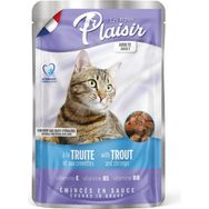 Plaisir Pouch Alabalık ve Karidesli Yaş 100 gr Kedi Maması