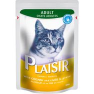 Plaisir Pouch Tavuk Etli ve Ciğerli Özel 100 gr Kedi Maması