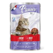 Plaisir Pouch Yetişkin Sığır Etli-Hindili 100 gr Yaş Kedi Maması