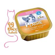 Plaisir Tavuk Etli ve Sütlü 32x100 gr Pate Yavru Yaş Kedi Maması