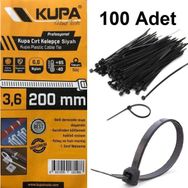 Plastik Siyah 3.6 mm x 200 mm 100 Adet Cırt Kelepçe