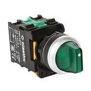 Plastim PB0-AK133M5 1-0-2 2NO 220V Yeşil Led Işıklı Mandal Buton