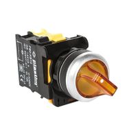 Plastim PB0-AK135B5 1-0-2 2NO 24V Led Sarı Işıklı Mandal Buton
