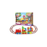 Play Blox 2403 41 Parça Sayılar ve Alfabe Treni Parlak Renkler Mega Blok Oyuncak Tren Seti