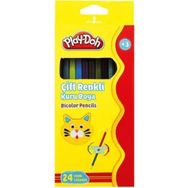 Play Doh 24 Renk Bicolor Kuru Boya Kalemi