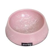 Playfull 8 oz Pembe Beyaz Mermerit Kedi Köpek Mama ve Su Kabı