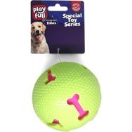 Playfull Öten Kemik Desenli Plastik Top 7,5 cm Köpek Oyuncağı