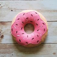 Playseba Sevimli Pembe Donut Organik Keçe Oyuncak