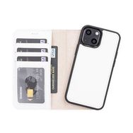 Plm F3 Beyaz Apple İphone 13 Mini Uyumlu Deri Cüzdanlı Kılıf