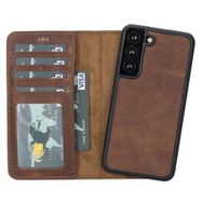 Plm MWWN G2 Samsung Galaxy S22 Uyumlu Kahve Deri Cüzdanlı Kılıf