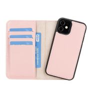 Plm NU2 Pembe Apple iPhone 12 mini Uyumlu Deri Cüzdanlı Kılıf