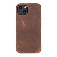 Plm Rock G2 Kahverengi Apple iPhone 13 Mini Uyumlu Deri Arka Kapak