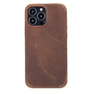 Plm Rock G2 Kahverengi Apple iPhone 13 Pro Max Uyumlu Deri Arka Kapak