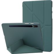 PLZ Shop Samsung Galaxy Tab S8 S7 için Deri Renkli Dark Green Tablet Kasası