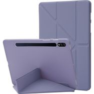 PLZ Shop Samsung Galaxy Tab S8 S7 için Deri Renkli Purple Tablet Kasası