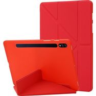 PLZ Shop Samsung Galaxy Tab S8 S7 için Deri Renkli Red Tablet Kasası