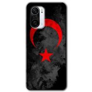 Poco F3 Black Ayyıldız Baskılı Uyumlu Silikon Kılıf