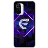 Poco F3 Dark Neon Yaprak G Harfi Baskılı Uyumlu Silikon Kılıf