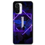 Poco F3 Dark Neon Yaprak I Harfi Baskılı Uyumlu Silikon Kılıf