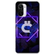 Poco F3 Dark Neon Yaprak O Harfi Baskılı Uyumlu Silikon Kılıf