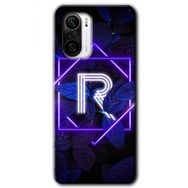 Poco F3 Dark Neon Yaprak R Harfi Baskılı Uyumlu Silikon Kılıf