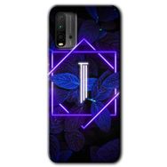 Poco M3 Dark Neon Yaprak İ Harfi Baskılı Uyumlu Silikon Kılıf