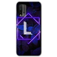 Poco M3 Dark Neon Yaprak L Harfi Baskılı Uyumlu Silikon Kılıf