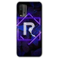Poco M3 Dark Neon Yaprak R Harfi Baskılı Uyumlu Silikon Kılıf