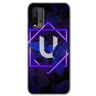 Poco M3 Dark Neon Yaprak Ü Harfi Baskılı Uyumlu Silikon Kılıf