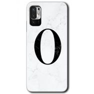 Poco M3 Pro Beyaz Mermer Desenli O Harfi Baskılı Uyumlu Silikon Kılıf