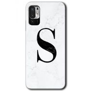 Poco M3 Pro Beyaz Mermer Desenli Ş Harfi Baskılı Uyumlu Silikon Kılıf