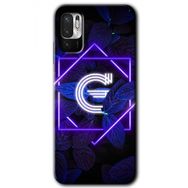 Poco M3 Pro Dark Neon Yaprak G Harfi Baskılı Uyumlu Silikon Kılıf