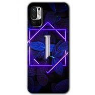 Poco M3 Pro Dark Neon Yaprak I Harfi Baskılı Uyumlu Silikon Kılıf