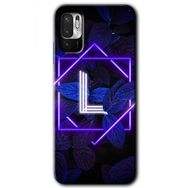 Poco M3 Pro Dark Neon Yaprak L Harfi Baskılı Uyumlu Silikon Kılıf