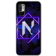 Poco M3 Pro Dark Neon Yaprak N Harfi Baskılı Uyumlu Silikon Kılıf