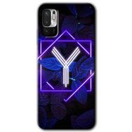 Poco M3 Pro Dark Neon Yaprak Y Harfi Baskılı Uyumlu Silikon Kılıf