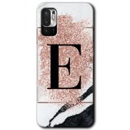 Poco M3 Pro Pembe Mermer Desenli E Harfi Baskılı Uyumlu Silikon Kılıf