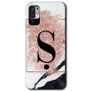 Poco M3 Pro Pembe Mermer Desenli S Harfi Baskılı Uyumlu Silikon Kılıf