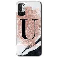 Poco M3 Pro Pembe Mermer Desenli Ü Harfi Baskılı Uyumlu Silikon Kılıf