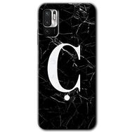 Poco M3 Pro Siyah Mermer Desenli Ç Harfi Baskılı Uyumlu Silikon Kılıf