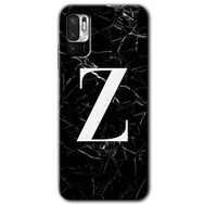 Poco M3 Pro Siyah Mermer Desenli Z Harfi Baskılı Uyumlu Silikon Kılıf