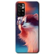 Poco M4 Pro 5G Cat Butterfly Baskılı Uyumlu Silikon Kılıf