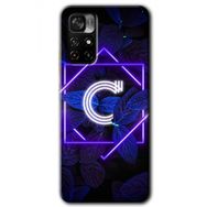 Poco M4 Pro 5G Dark Neon Yaprak C Harfi Baskılı Uyumlu Silikon Kılıf