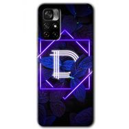 Poco M4 Pro 5G Dark Neon Yaprak D Harfi Baskılı Uyumlu Silikon Kılıf