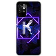 Poco M4 Pro 5G Dark Neon Yaprak K Harfi Baskılı Uyumlu Silikon Kılıf