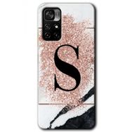 Poco M4 Pro 5G Pembe Mermer Desenli S Harfi Baskılı Uyumlu Silikon Kılıf