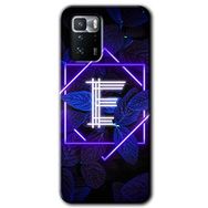 Poco X3 GT Dark Neon Yaprak E Harfi Baskılı Uyumlu Silikon Kılıf