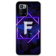 Poco X3 GT Dark Neon Yaprak F Harfi Baskılı Uyumlu Silikon Kılıf